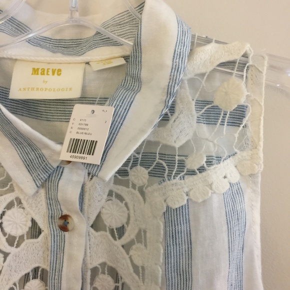 Anthropologie Edinboro Sleeveless Linen Buttondown - Picture 6 of 8
